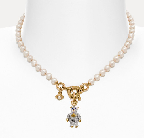 Vivienne Westwood teddy bear necklace, 名牌, 飾物及配件- Carousell